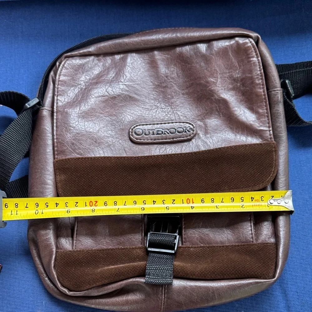 Outbrooks Dark Brown Leather Messenger Bag for Men